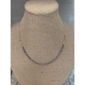 Black Crystals and Gold Necklace #black necklace